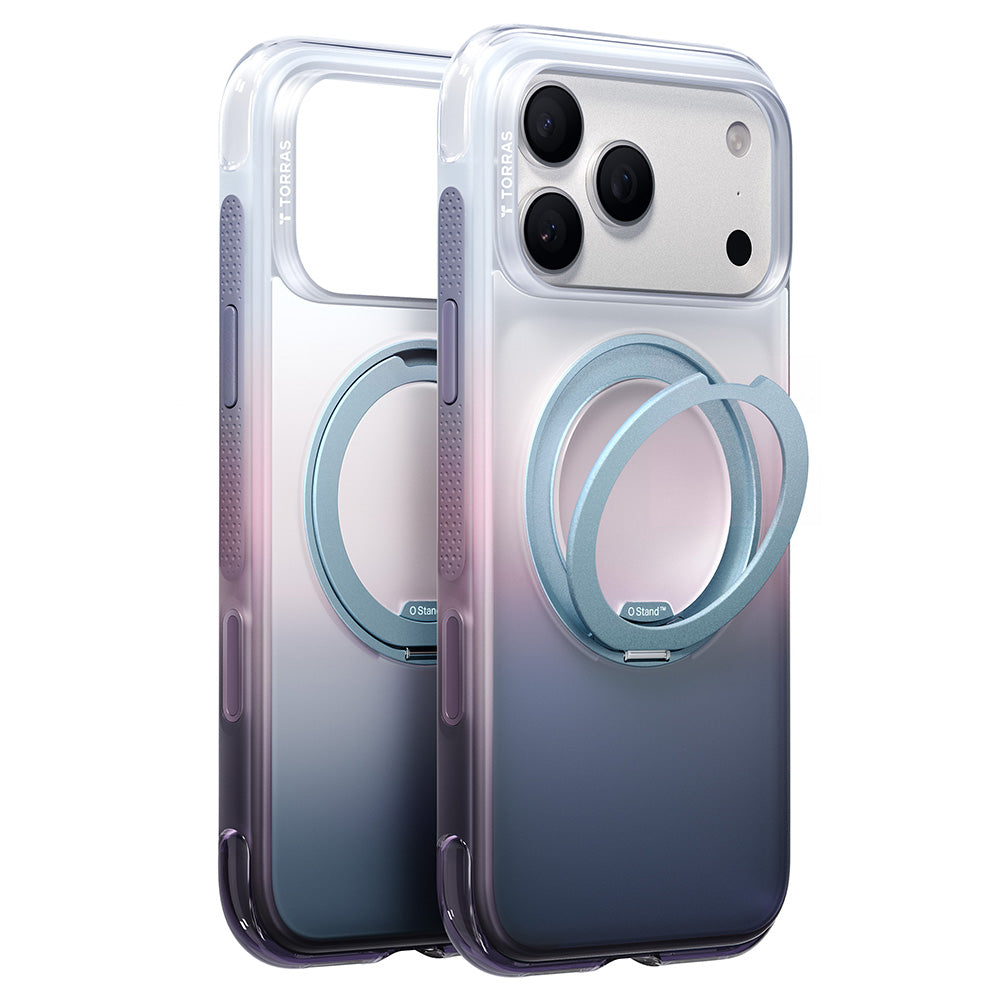 MagSafe Case for Apple iPhone 18 Pro Max / 17 Pro Max, Torras, Ostand O3 Air Gradient, Purple Orange