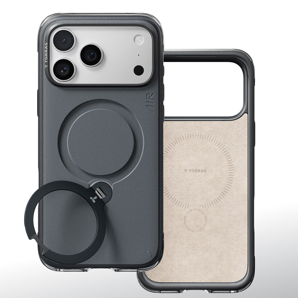 MagSafe Case for Apple iPhone 18 Pro Max / 17 Pro Max, Torras, Ostand Q3 Air Essential, Black