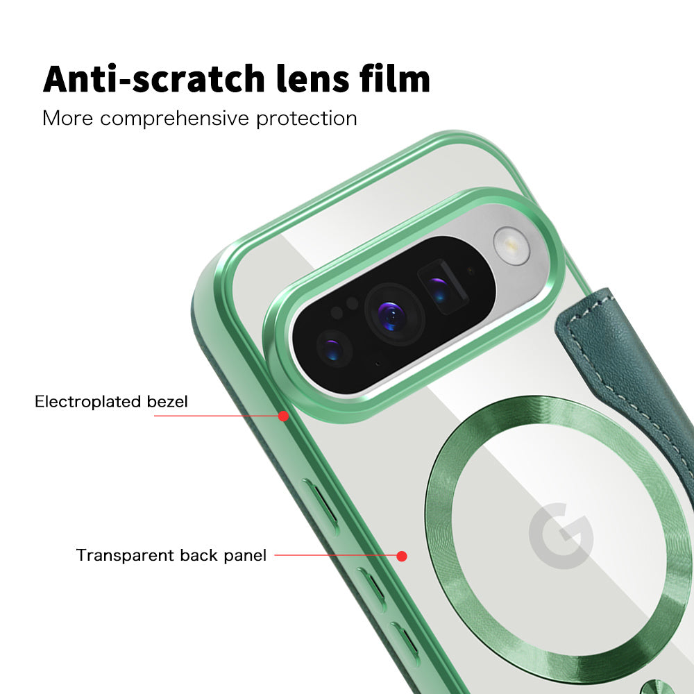 MagSafe Case for Google Pixel 10 Pro / 10, Techsuit, SmartMag Book, Green