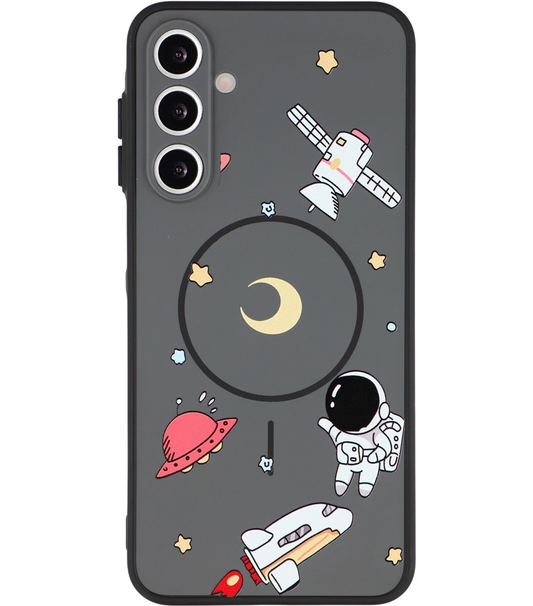 MagSafe Case for Samsung Galaxy S25 Ultra S938, OEM, Cartoon Astronaut, Black