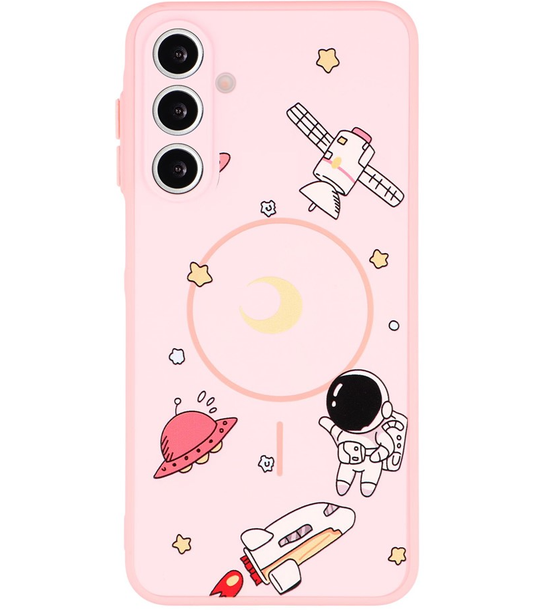 MagSafe Case for Samsung Galaxy S25 Ultra S938, OEM, Cartoon Astronaut, Pink