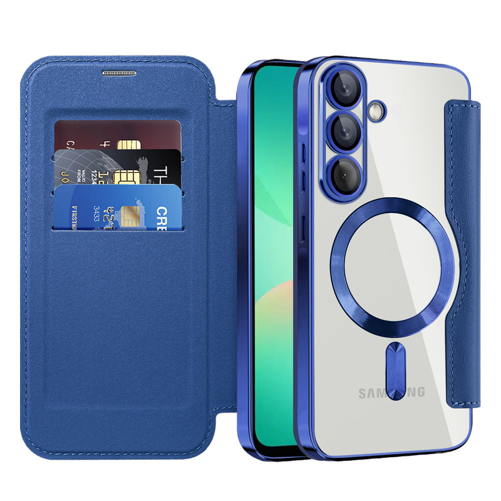 MagSafe Case for Samsung Galaxy A26 A266, Techsuit, SmartMag Book, Blue