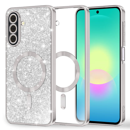MagSafe Case for Samsung Galaxy A27 5G, Techsuit, Luxury Glitter, Silver