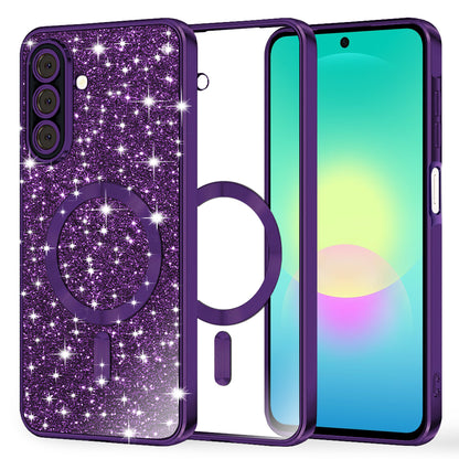 MagSafe Case for Samsung Galaxy A27 5G, Techsuit, Luxury Glitter, Dark Purple