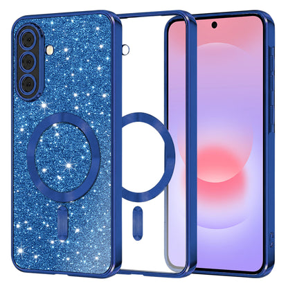 MagSafe Case for Samsung Galaxy A37 5G, Techsuit, Luxury Glitter, Dark Blue
