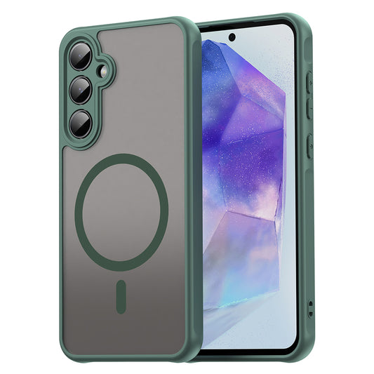 MagSafe Case for Samsung Galaxy A55 5G A556, Techsuit, HaloFrost II, Green