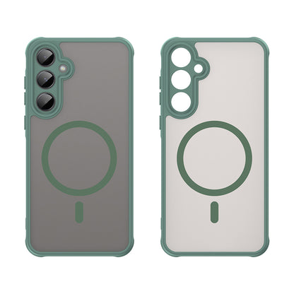 MagSafe Case for Samsung Galaxy A55 5G A556, Techsuit, HaloFrost II, Green