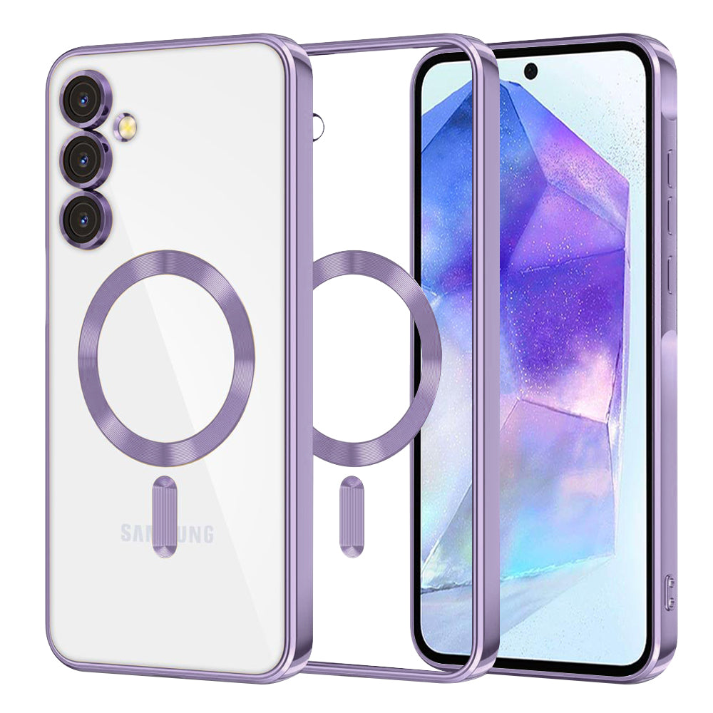 MagSafe Case for Samsung Galaxy A55 5G A556, Techsuit, Luxury Crystal, Light Purple