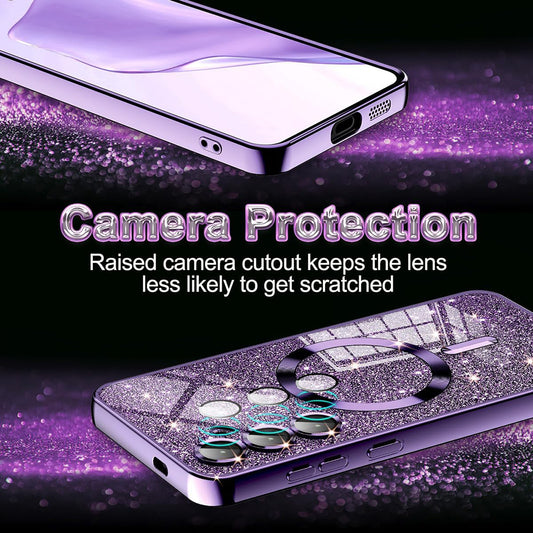 MagSafe Case for Samsung Galaxy A56 A566 / A36 A366, Techsuit, Luxury Glitter, Light Green