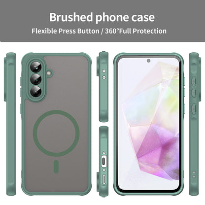 MagSafe Case for Samsung Galaxy A56 A566, Techsuit, HaloFrost II, Green
