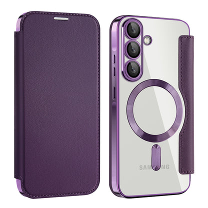 MagSafe Case for Samsung Galaxy A57 5G, Techsuit, SmartMag Book, Purple