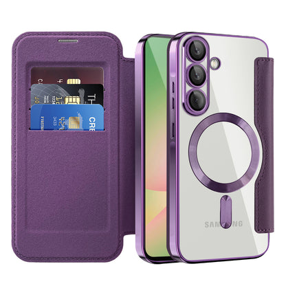 MagSafe Case for Samsung Galaxy A57 5G, Techsuit, SmartMag Book, Purple