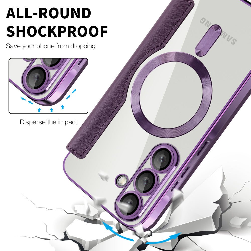 MagSafe Case for Samsung Galaxy A57 5G, Techsuit, SmartMag Book, Purple