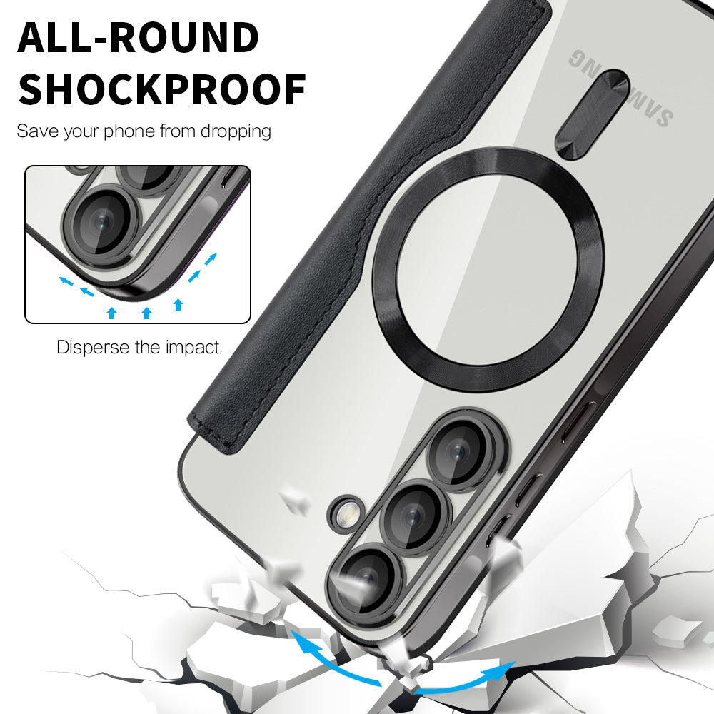 MagSafe Case for Samsung Galaxy A57 5G, Techsuit, SmartMag Book, Black