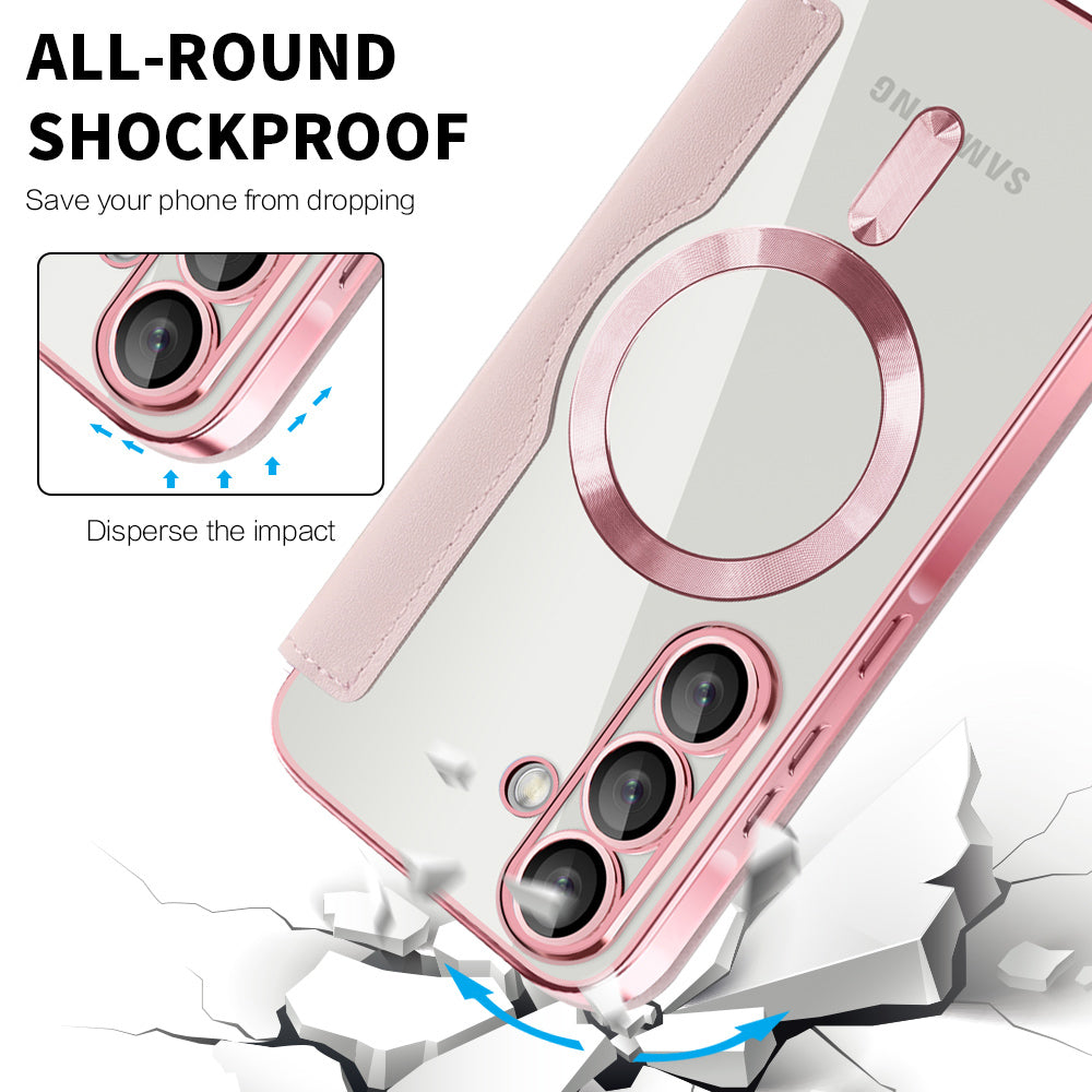 MagSafe Case for Samsung Galaxy A57 5G, Techsuit, SmartMag Book, Pink