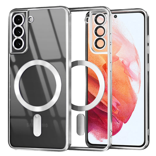 MagSafe Case for Samsung Galaxy S21 5G G991, Techsuit, Luxury Crystal, Silver