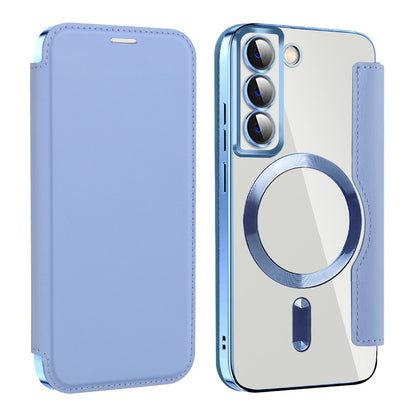 MagSafe Case for Samsung Galaxy S22 5G S901, Techsuit, SmartMag Book, Blue