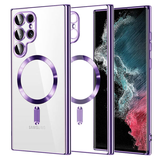 MagSafe Case for Samsung Galaxy S22 Ultra 5G S908, Techsuit, Luxury Crystal, Light Purple