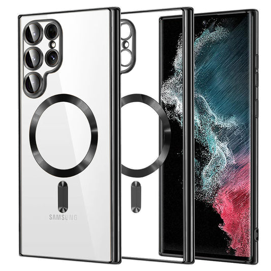 MagSafe Case for Samsung Galaxy S22 Ultra 5G S908, Techsuit, Luxury Crystal, Black
