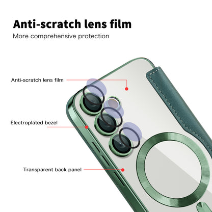 MagSafe Case for Samsung Galaxy S23 FE S711, Techsuit, SmartMag Book, Green