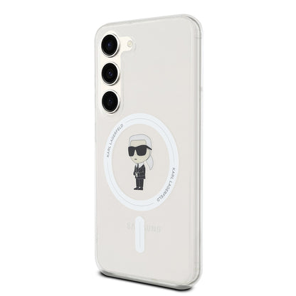 MagSafe Case for Samsung Galaxy S23 S911, Karl Lagerfeld, IML Ikonik Karl, Transparent