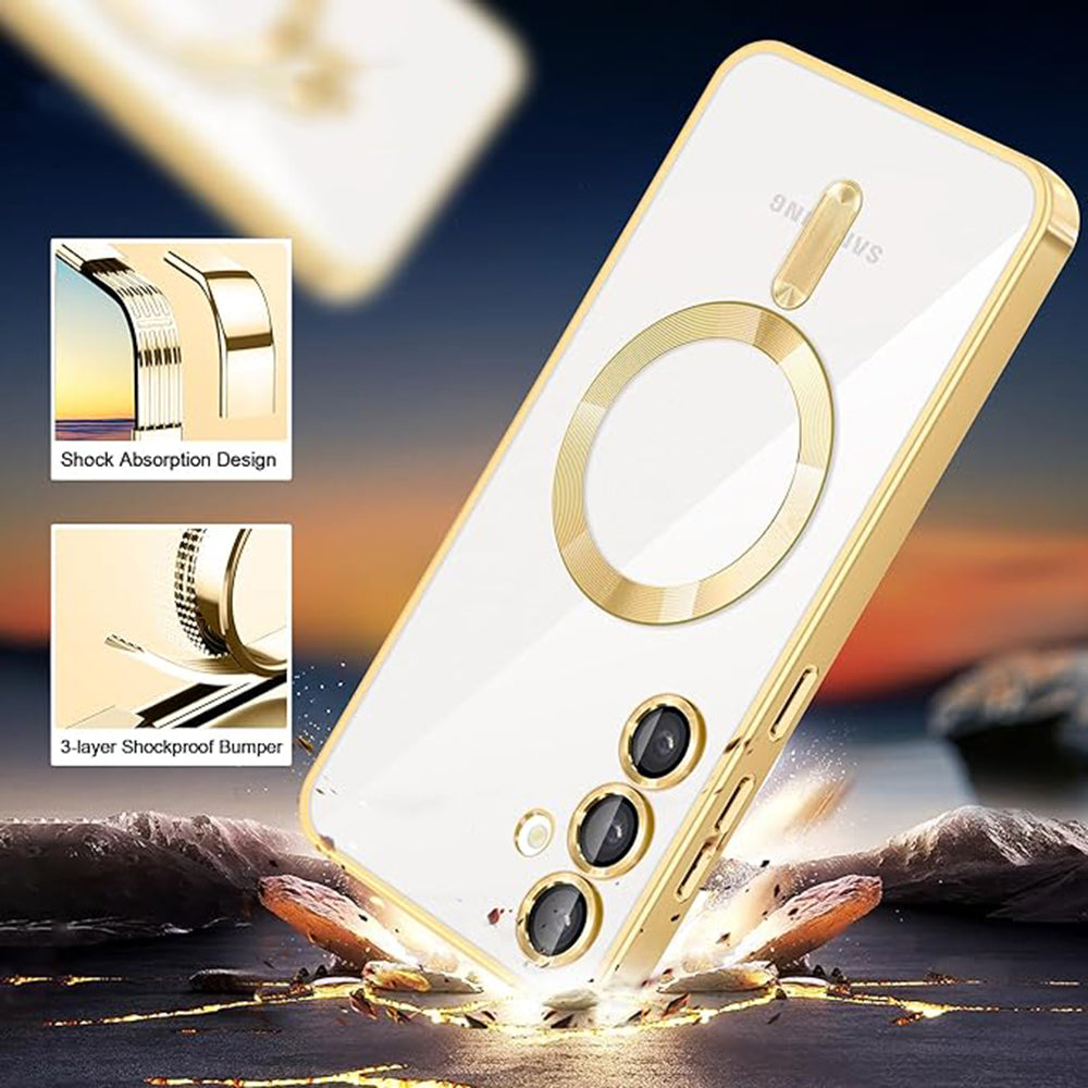 MagSafe Case for Samsung Galaxy S23 S911, Techsuit, Luxury Crystal, Black