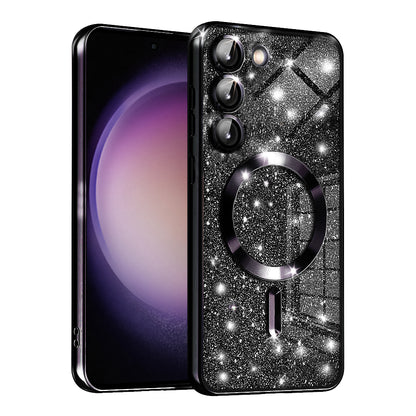 MagSafe Case for Samsung Galaxy S23 S911, Techsuit, Luxury Glitter, Black
