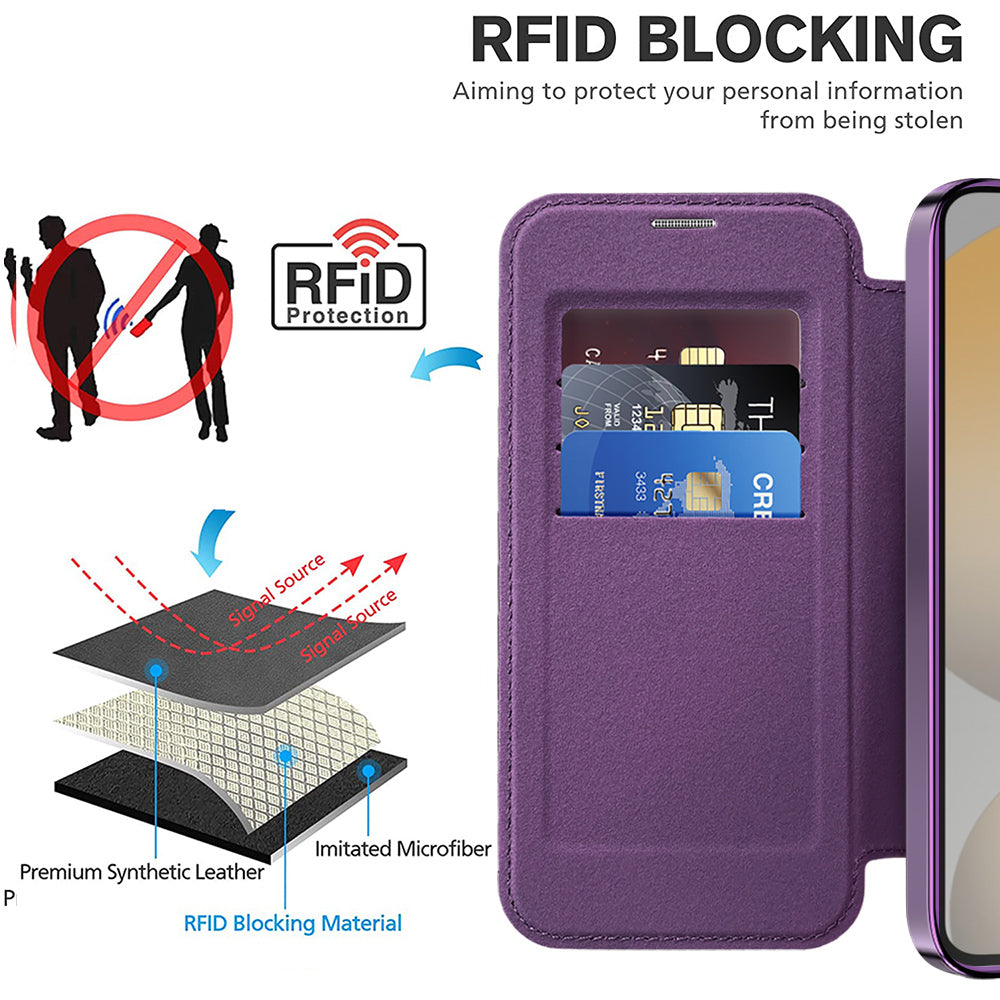 MagSafe Case for Samsung Galaxy S23 S911, Techsuit, SmartMag Book, Purple