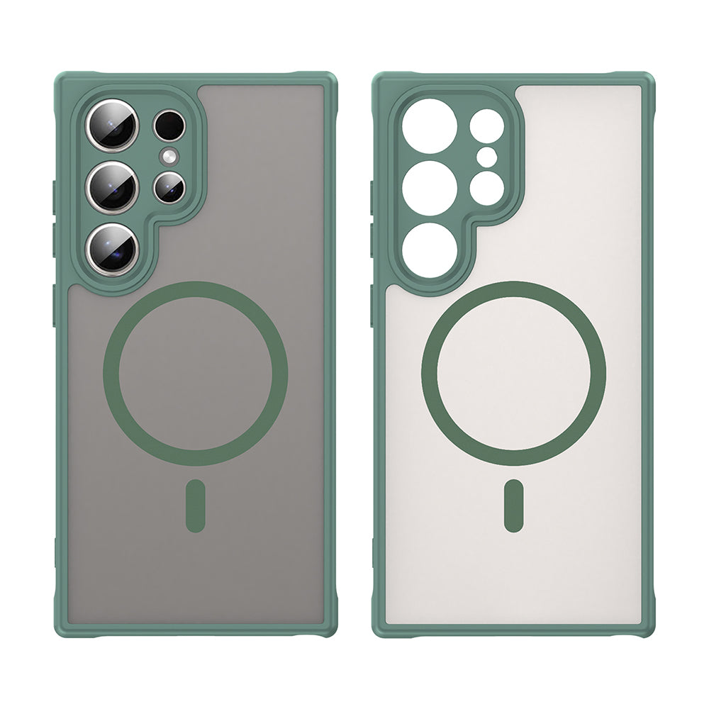 MagSafe Case for Samsung Galaxy S24 Ultra S928, Techsuit, HaloFrost II, Green