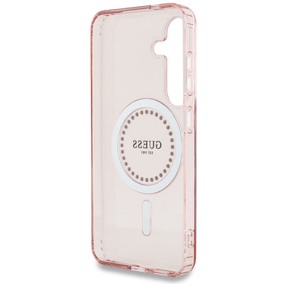 MagSafe Case for Samsung Galaxy S25 S931, Guess, IML Rhinestone, Pink