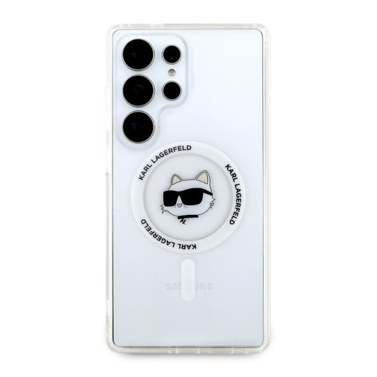 MagSafe Case for Samsung Galaxy S25 Ultra S938, Karl Lagerfeld, IML Choupette's Head, White