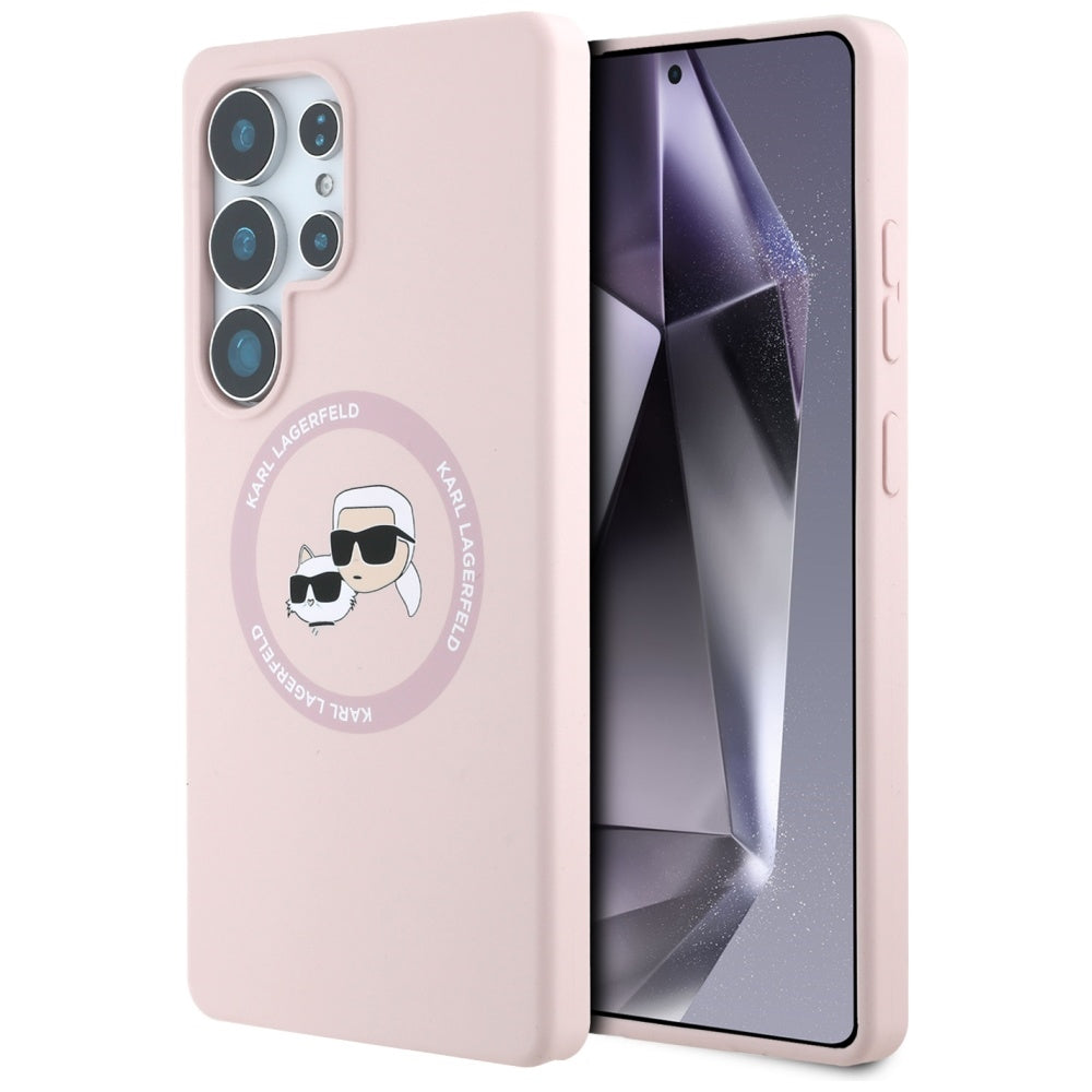MagSafe Case for Samsung Galaxy S25 Ultra S938, Karl Lagerfeld, Silicone Double Heads, Pink