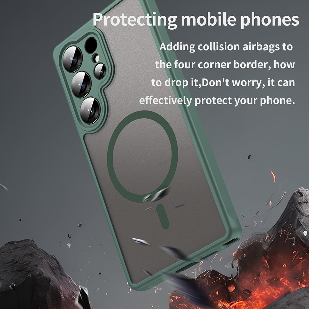MagSafe Case for Samsung Galaxy S25 Ultra S938, Techsuit, HaloFrost II, Green