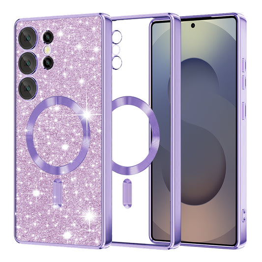 MagSafe Case for Samsung Galaxy S25 Ultra S938, Techsuit, Luxury Glitter, Light Purple