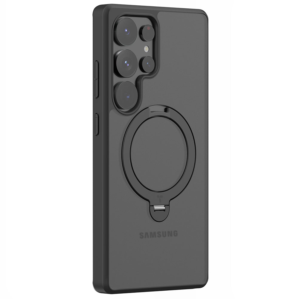 MagSafe Case for Samsung Galaxy S25 Ultra S938, Torras, Ostand Spin, Black