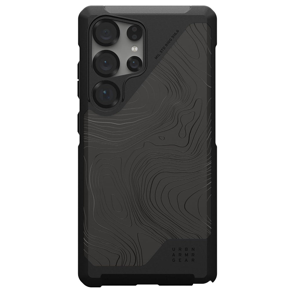MagSafe Case for Samsung Galaxy S25 Ultra S938, Urban Armor Gear, Metropolis LT Topography, Black