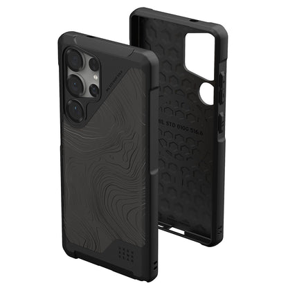 MagSafe Case for Samsung Galaxy S25 Ultra S938, Urban Armor Gear, Metropolis LT Topography, Black
