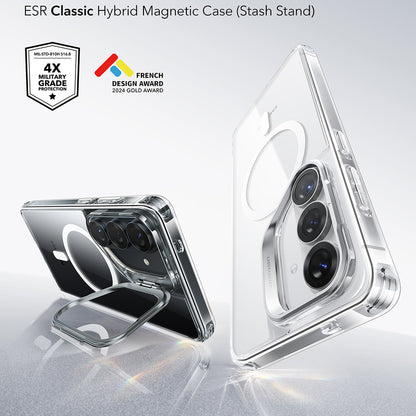MagSafe Case for Samsung Galaxy S26 S942, ESR, Classic Hybrid Kickstand, Transparent