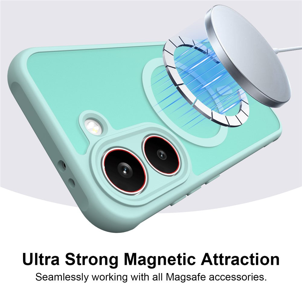 MagSafe Case for Samsung Galaxy S26 FE S741, Techsuit, HaloFrost II, Light Green