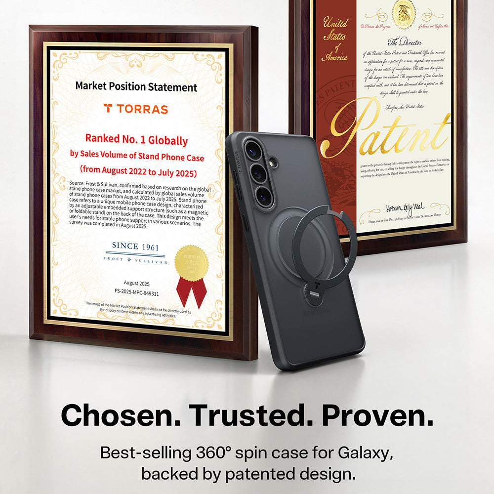 MagSafe Case for Samsung Galaxy S26 Plus, Torras, Ostand Spin, Black