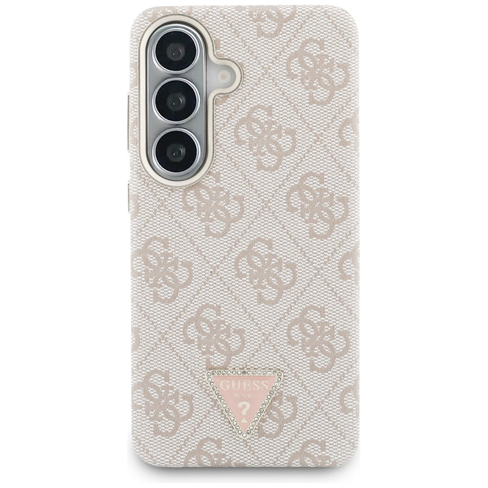MagSafe Case for Samsung Galaxy S26 S942, Guess, 4G Triangle Logo, Pink