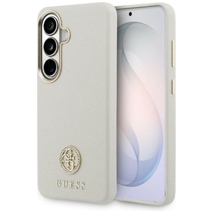 MagSafe Case for Samsung Galaxy S26 S942, Guess, Rhinestone Round Logo, Beige