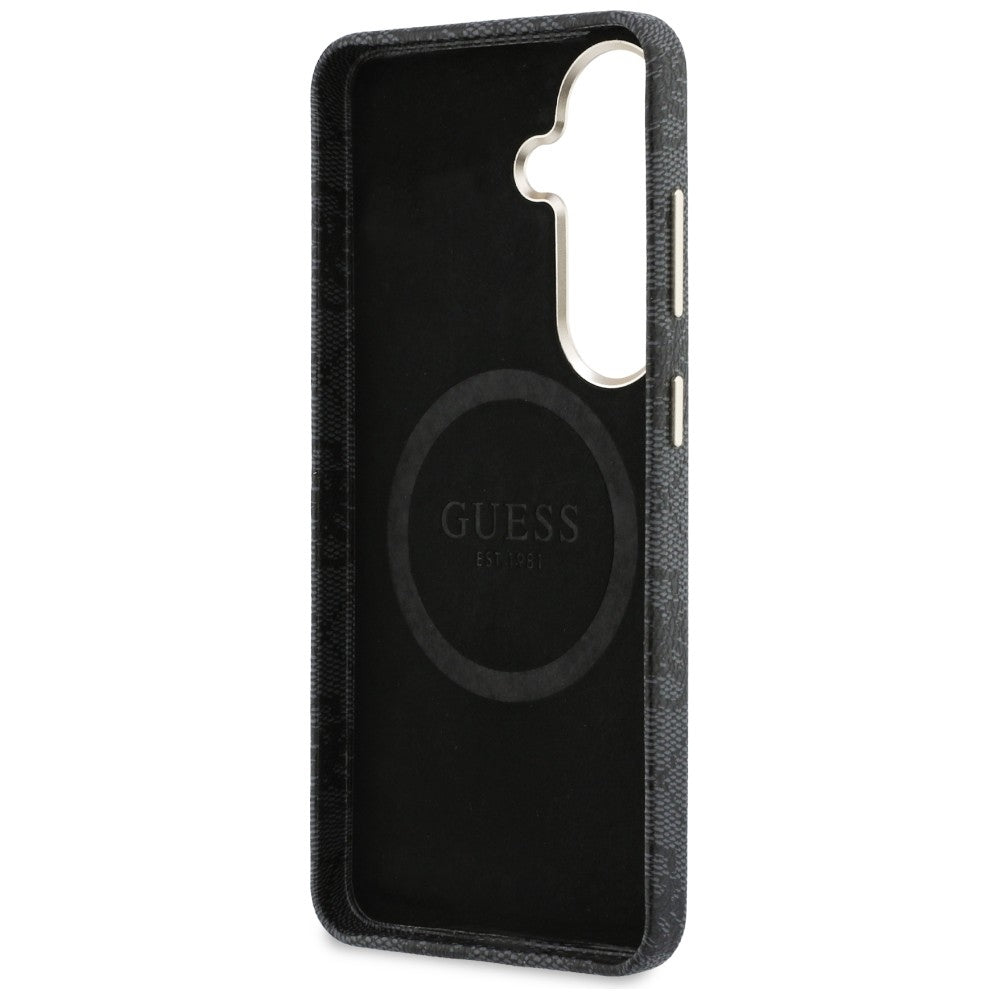 MagSafe Case for Samsung Galaxy S26 S942, Guess, Rhinestone Round Logo, Black