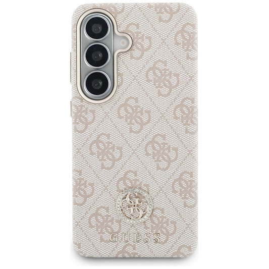 MagSafe Case for Samsung Galaxy S26 S942, Guess, Rhinestone Round Logo, Pink