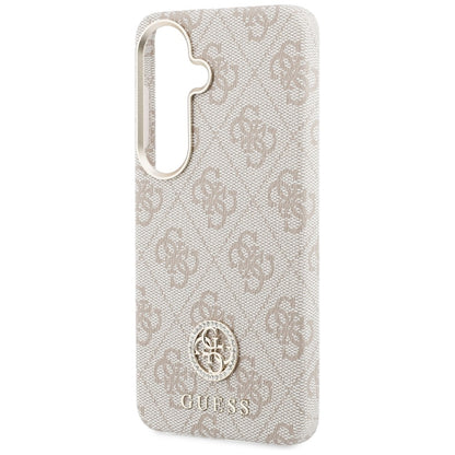MagSafe Case for Samsung Galaxy S26 S942, Guess, Rhinestone Round Logo, Pink