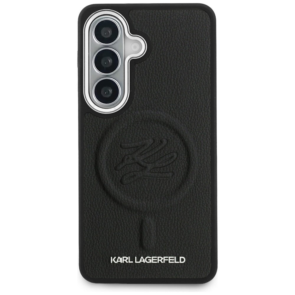 MagSafe Case for Samsung Galaxy S26 S942, Karl Lagerfeld, Initial Logo Debossed, Black