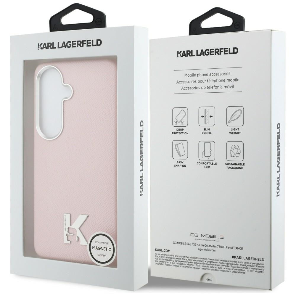 MagSafe Case for Samsung Galaxy S26 S942, Karl Lagerfeld, Karl Head Logo, Pink