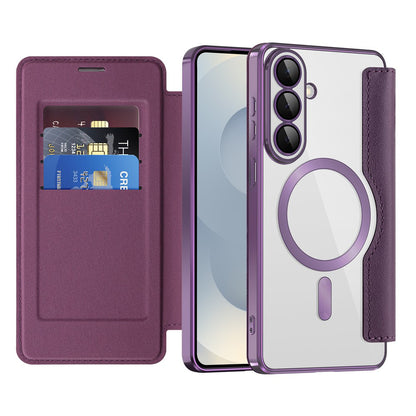 MagSafe Case for Samsung Galaxy S26 S942, Techsuit, SmartMag Book, Purple