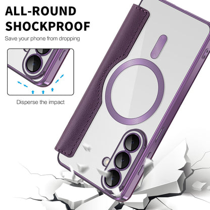 MagSafe Case for Samsung Galaxy S26 S942, Techsuit, SmartMag Book, Purple