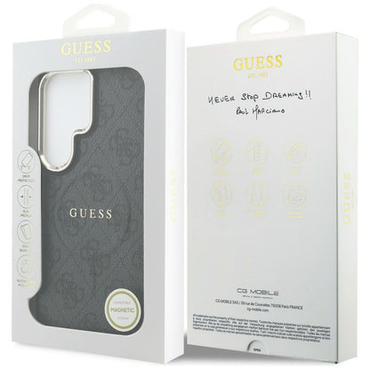 MagSafe Case for Samsung Galaxy S26 Ultra S948, Guess, 4G Embossed Ring, Black